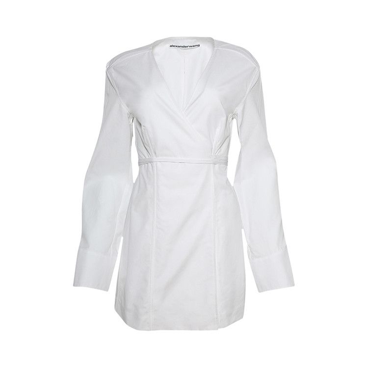 Alexander Wang Slit Tailored Shirtdress W/ Waist Tie 'White'