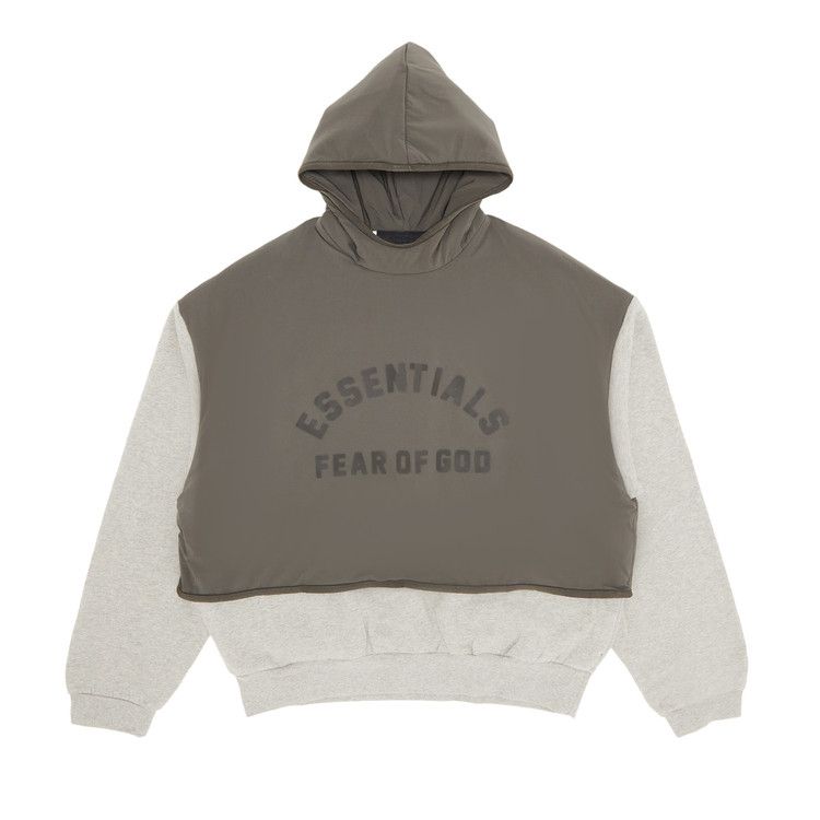 Fear of God Essentials Nylon Fleece Hooded Sweater 'Dark Heather Oatmeal/Ink'