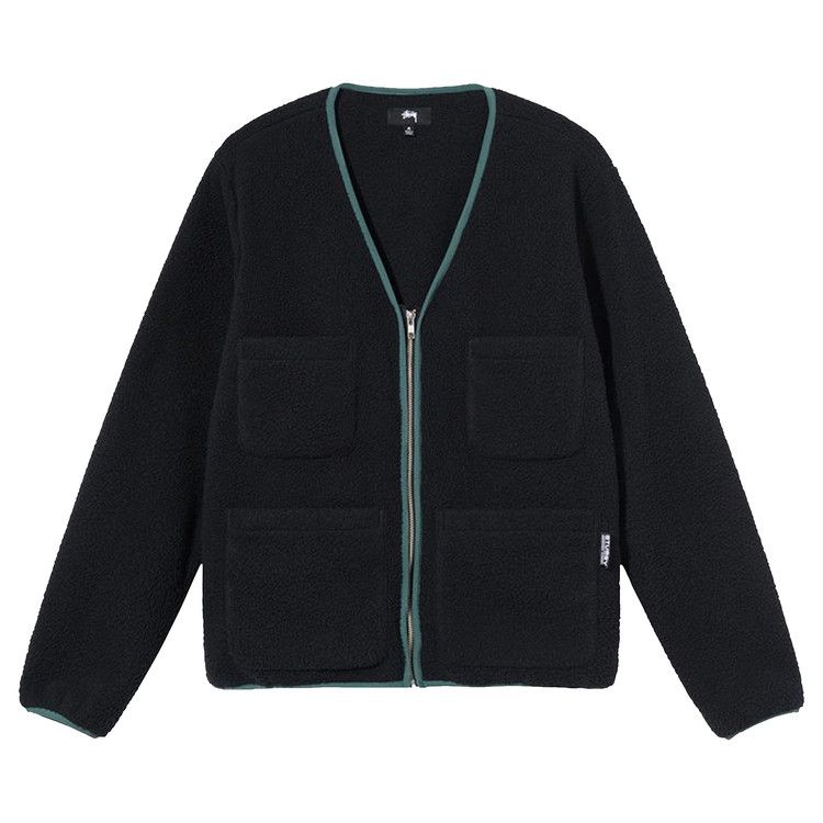 Stussy Polar Fleece Cardigan 'Black'