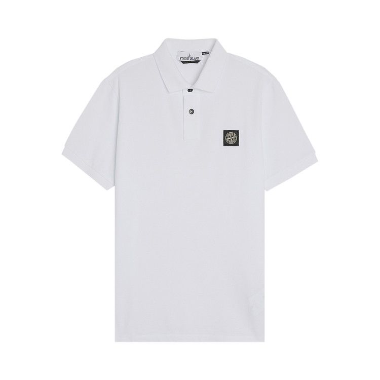 Stone Island Compass Patch Logo Polo 'White'