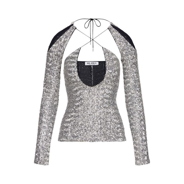 The Attico Zane Top 'Silver'
