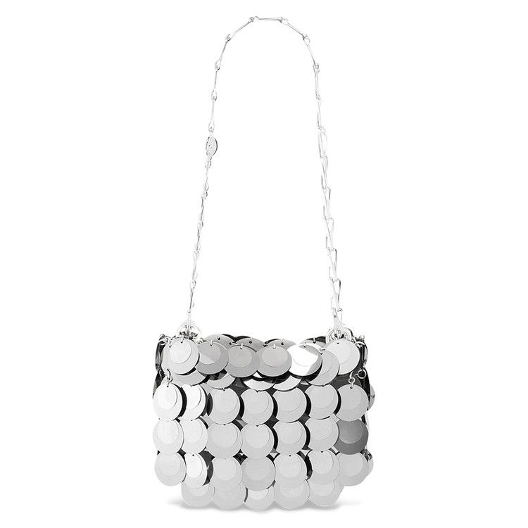 Rabanne Mini Sparkle Layered Bag 'Silver'