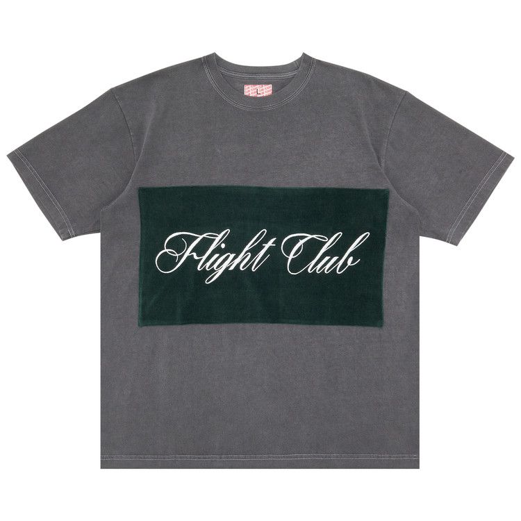 Flight Club Script T-Shirt 'Washed Black/Velour Green'