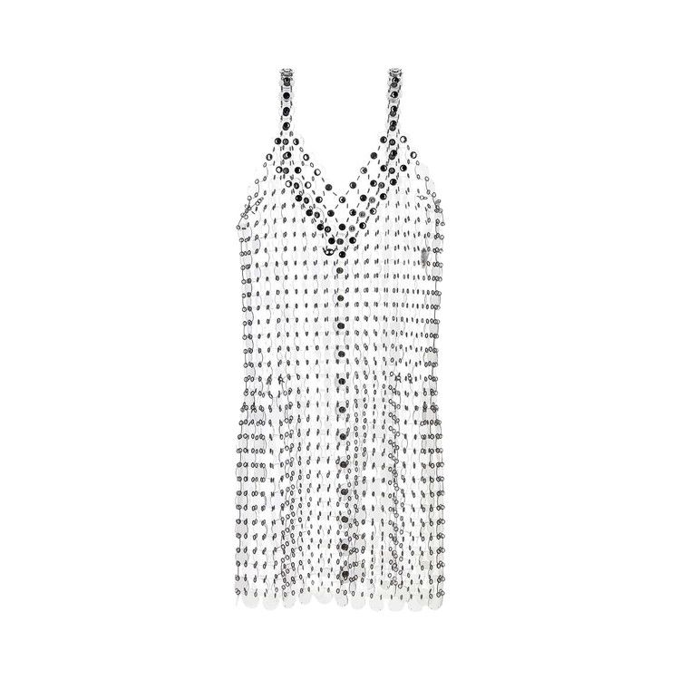 Rabanne Circle Disc Transparent Mini Dress 'Silver'