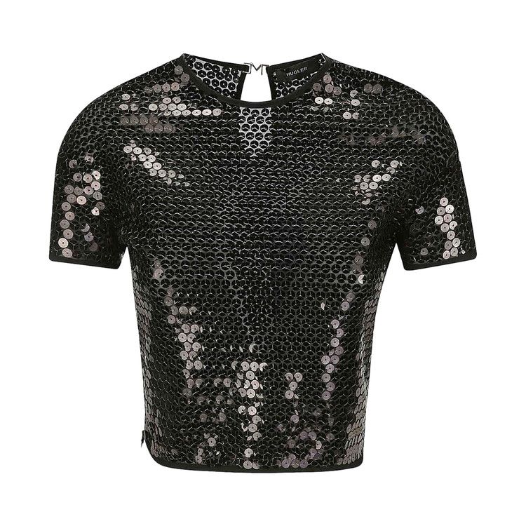 Mugler Tulle Stretch Top 'Black'