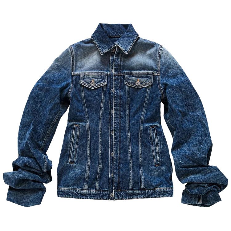 Jean Paul Gaultier Fitted Denim Jacket With Oversized Sleeves 'Vintage Blue'