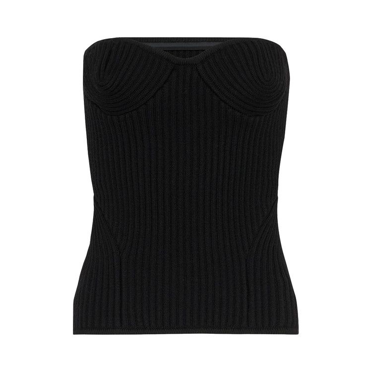 Jean Paul Gaultier Ribbed Knit Wool Corset 'Black'