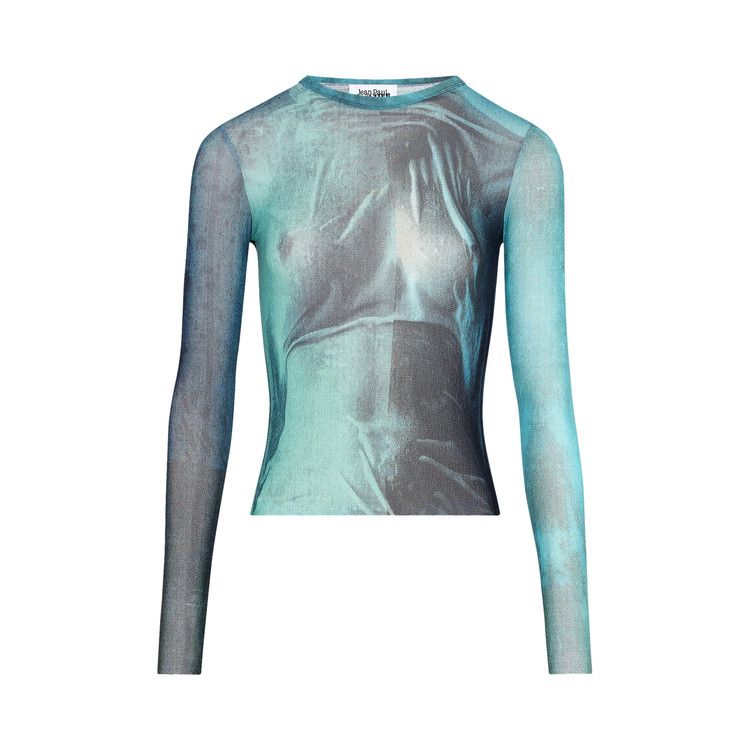 Jean Paul Gaultier Water Printed Long-Sleeve Top 'Indigo/Vintage Blue'