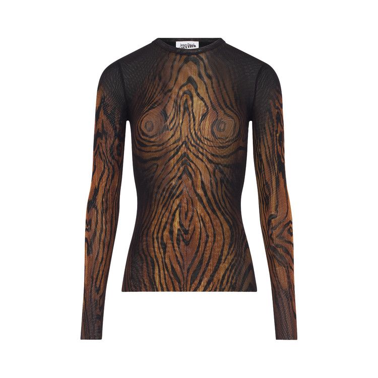 Jean Paul Gaultier Wood Long-Sleeve Top 'Black/Brown'