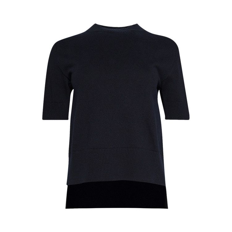 Sacai Poplin Knit Pullover 'Navy Blue Stripe'