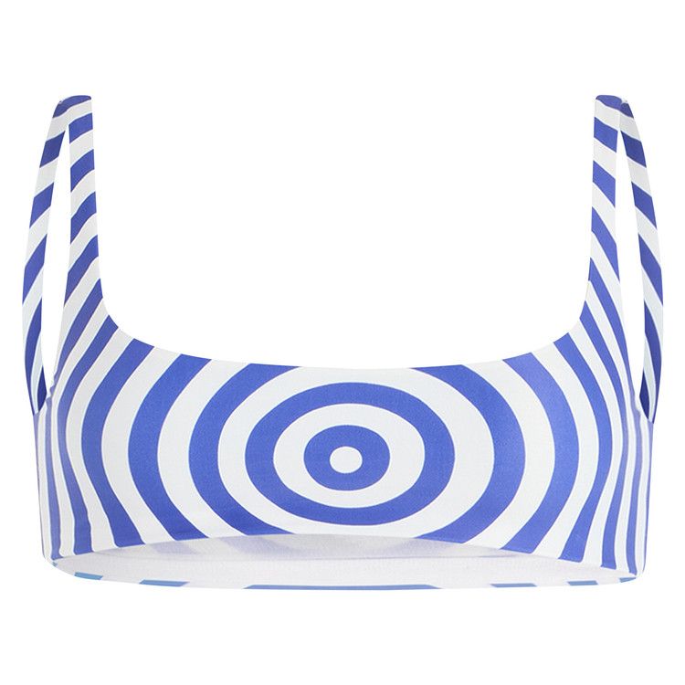 Jean Paul Gaultier Jersey Lycra Micro Bra Printed Target 'White/Navy'