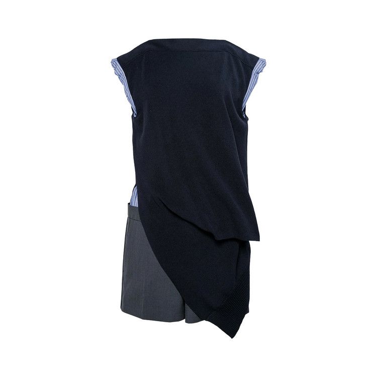Sacai Suiting x Knit Dress 'Navy/Grey'