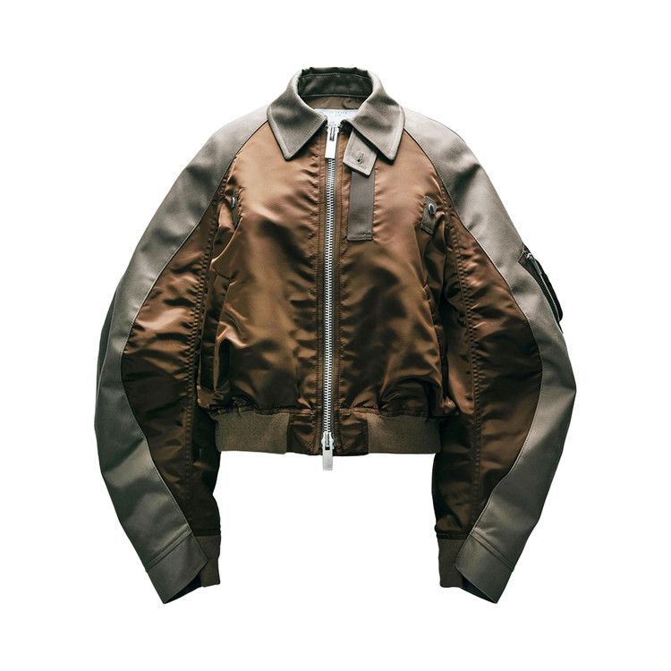 Sacai Cotton Chino x Nylon Twill Blouson 'Brown/Grey'