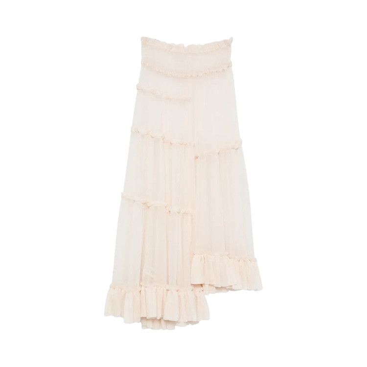 Dries Van Noten Washed Mousseline Silk Dress 'Ecru'