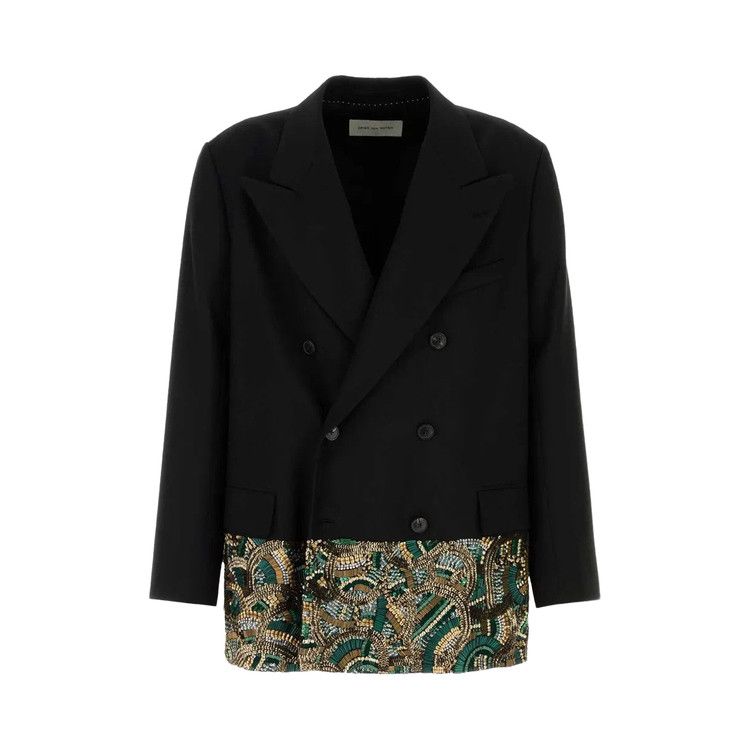 Dries Van Noten Virgin Wool Toile Jacket 'Black'
