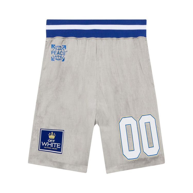 Off-White Dyed VI Sat 00 Loose Shorts 'Flint Grey/Electric Blue'