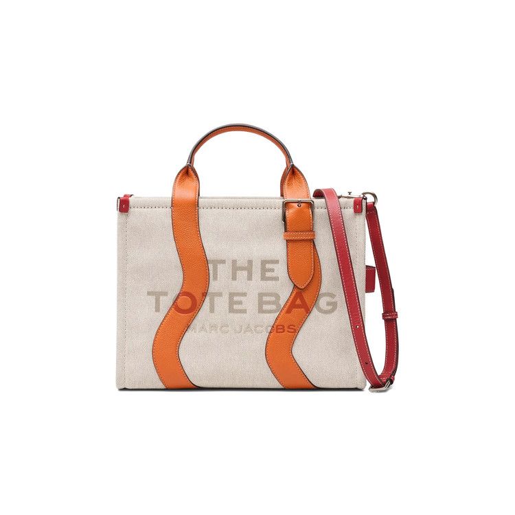 Marc Jacobs Wavy Canvas Medium Tote Bag 'Beige/Orange'