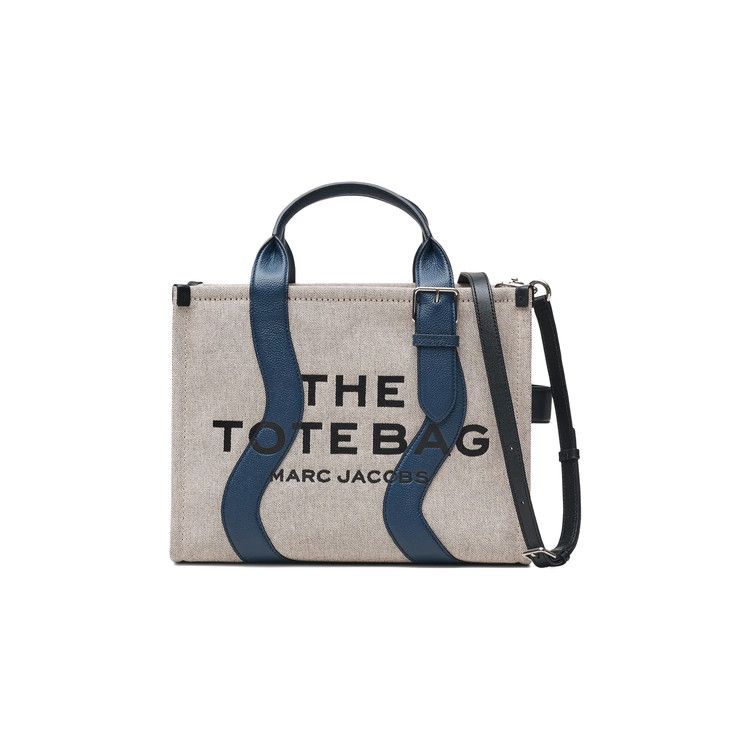Marc Jacobs Wavy Canvas Medium Tote Bag 'Ivory/Navy'