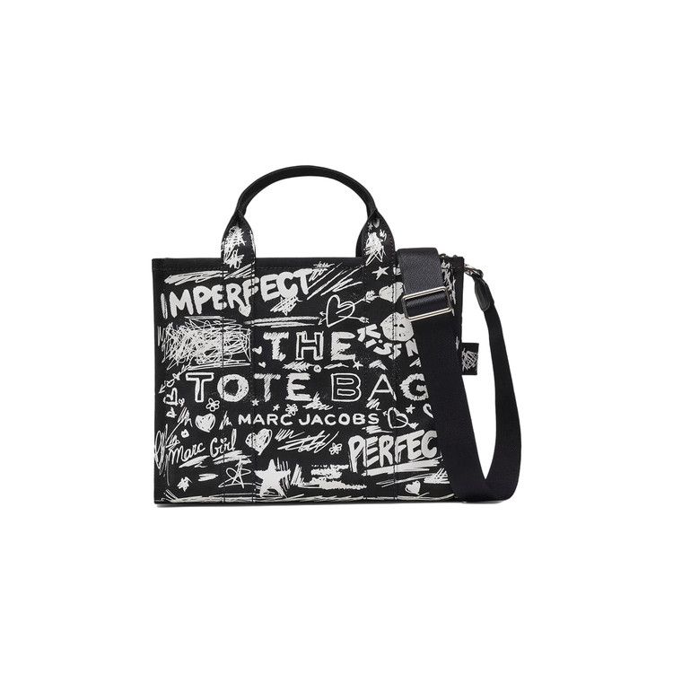 Marc Jacobs Punk Scribble Canvas Medium Tote Bag 'Black/Multicolor'