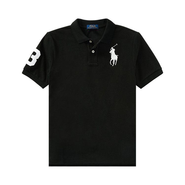 Polo Ralph Lauren Kids Short-Sleeve Big Pony Mesh Polo 'Black/White'