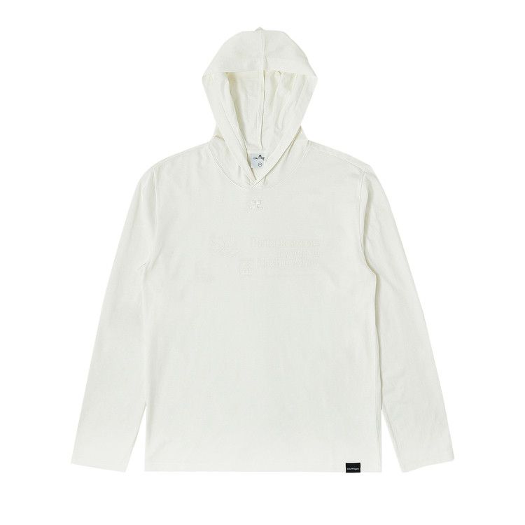Courrèges Hooded Printed Long-Sleeve T-Shirt 'Heritage White'