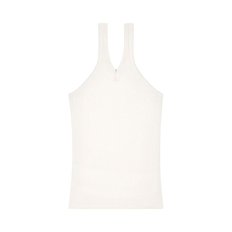 Courrèges Criss Cross 90s Rib Tank Top 'Heritage White'