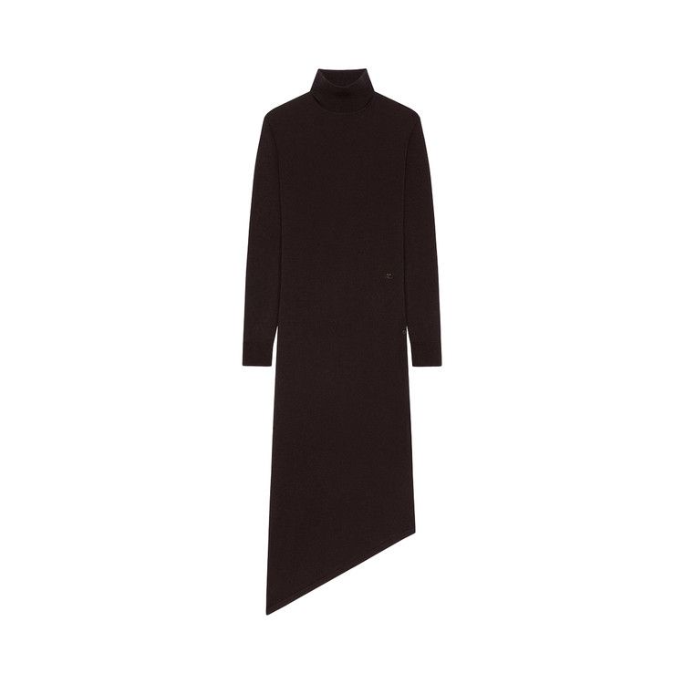 Courrèges One Shoulder Wool Long Dress 'Chocolate'