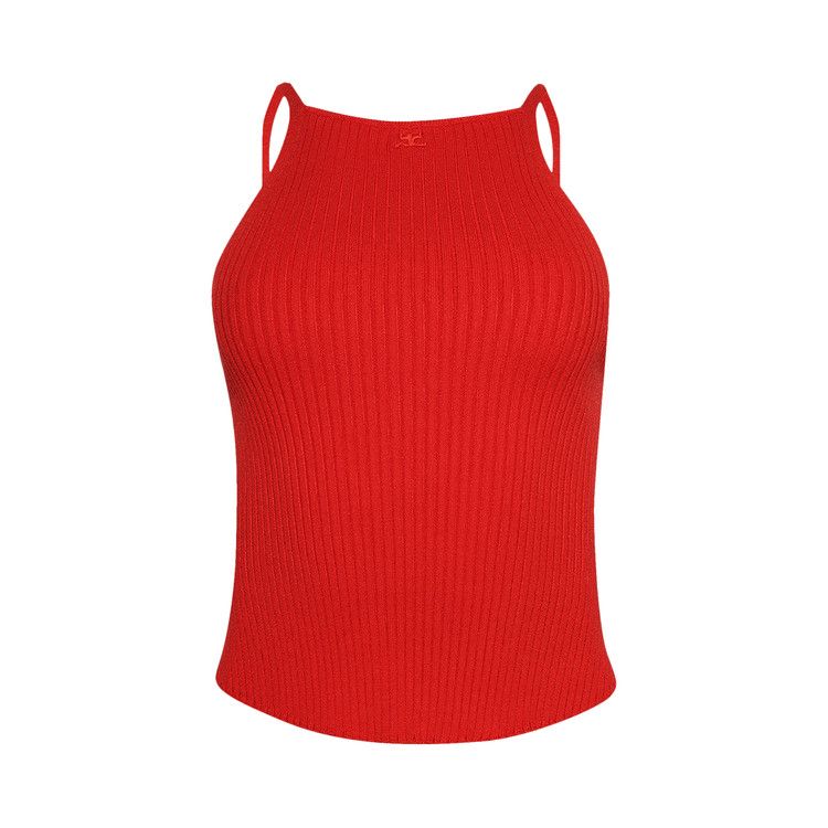 Courrèges Circle Rib Knit Top 'Poppy'