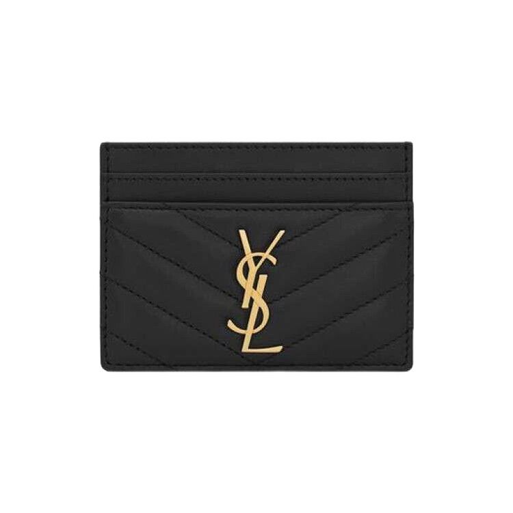 Saint Laurent Cassandre Matelassé Card Case 'Noir'
