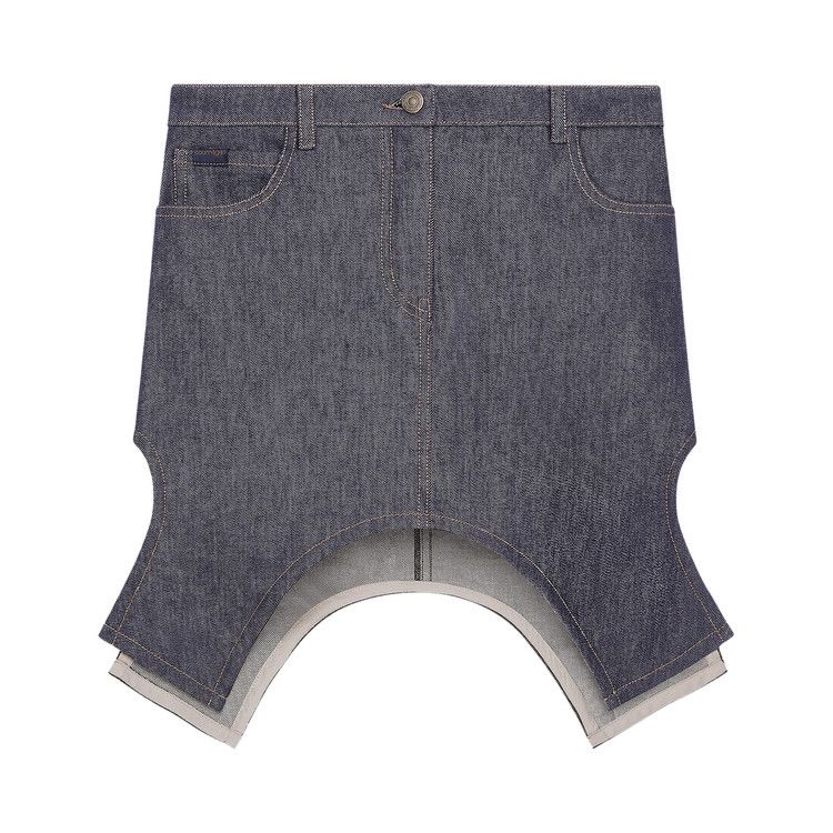 Courrèges Reversed Denim Mini Skirt 'Dark Heather Grey'