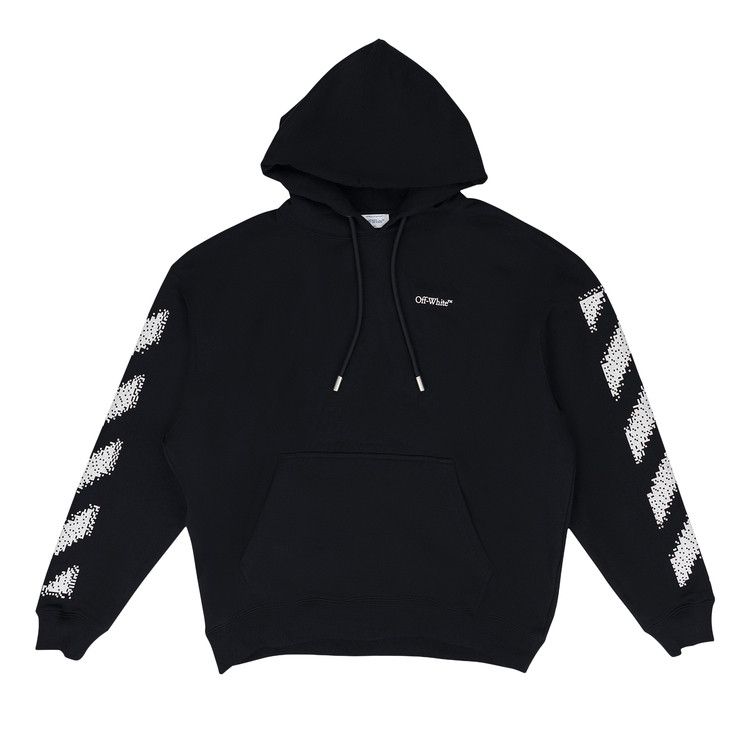 Off-White Pixel Diagonal Skate Hoodie 'Black'