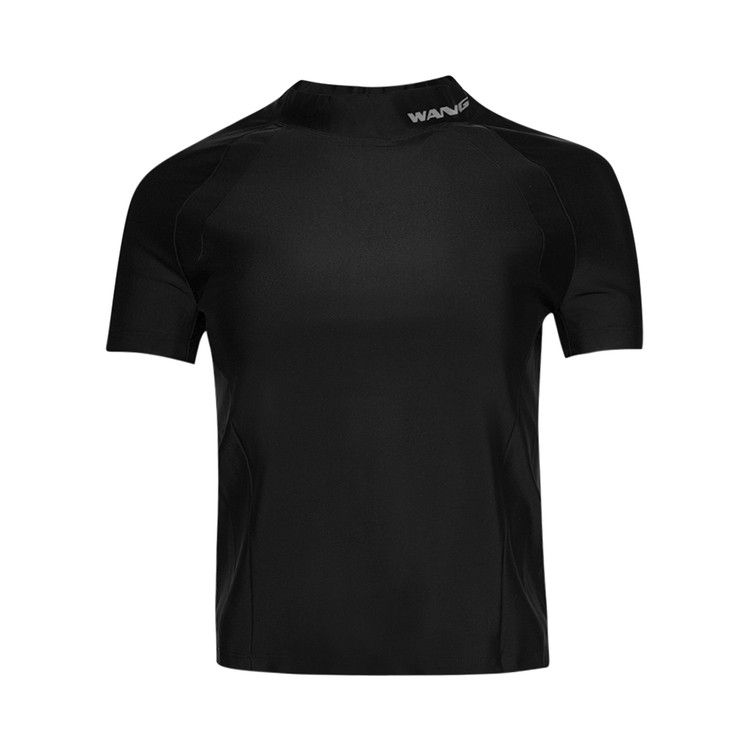 Alexander Wang Short-Sleeve Rashguard Top W/ Mock Neck 'Black'