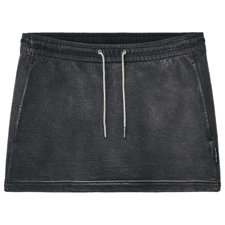Alexander Wang Terry Mini Skirt W/ Rhinestone Drawcord 'Washed Caviar'