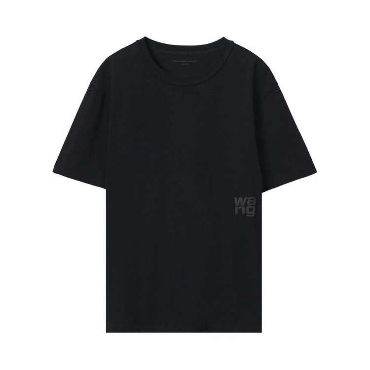 Alexander Wang Puff Logo Tee In Cotton Jersey 'Black'
