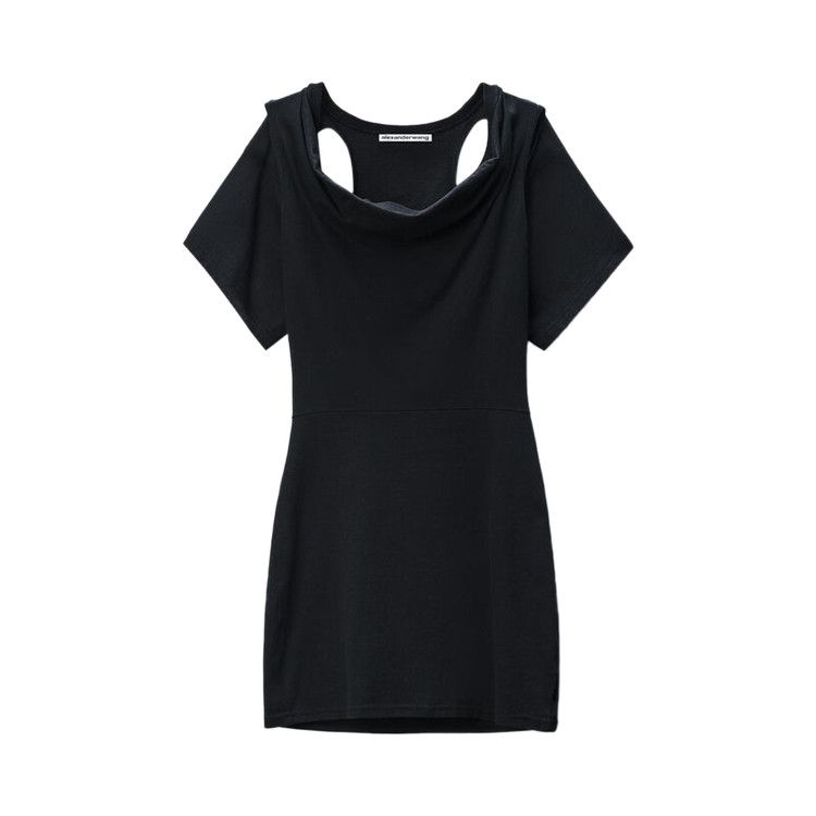 Alexander Wang Deconstructed Cowl Neck Mini Dress 'Black'