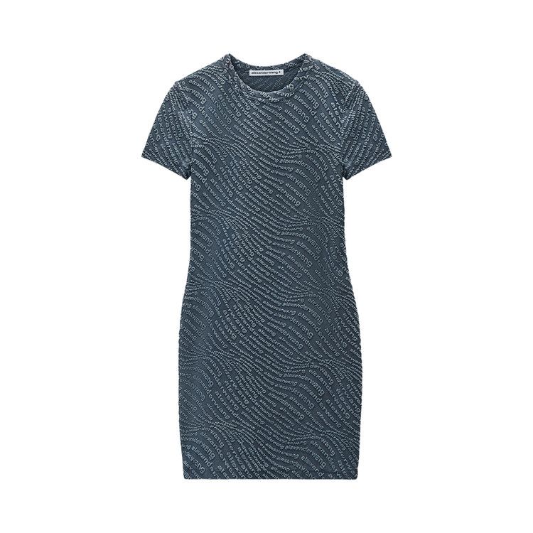 Alexander Wang Jacquard Logo Mini Dress 'Graphite'