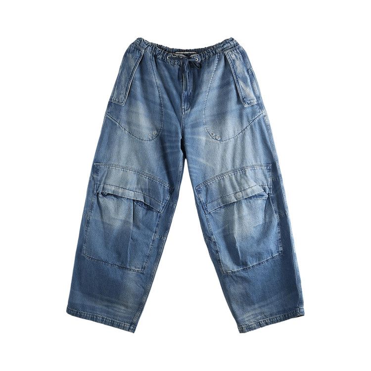 Alexander Wang Low Rise Oversized Cargo Pant 'Tinted Medium Indigo'