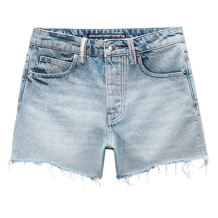 Alexander Wang Crystal Beltloop Mid Rise Relaxed Short 'Vintage Bleach Blue'