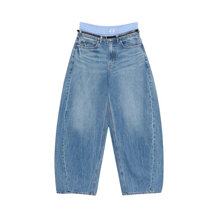 Alexander Wang Leather Belt/Boxer Prestyle Blow Up Jean 'Vintage Marbled Blue'
