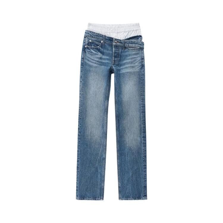 Alexander Wang Boxer And Drop Waistband Pre-Styled Slim Jean 'Vintage Marbled Blue'
