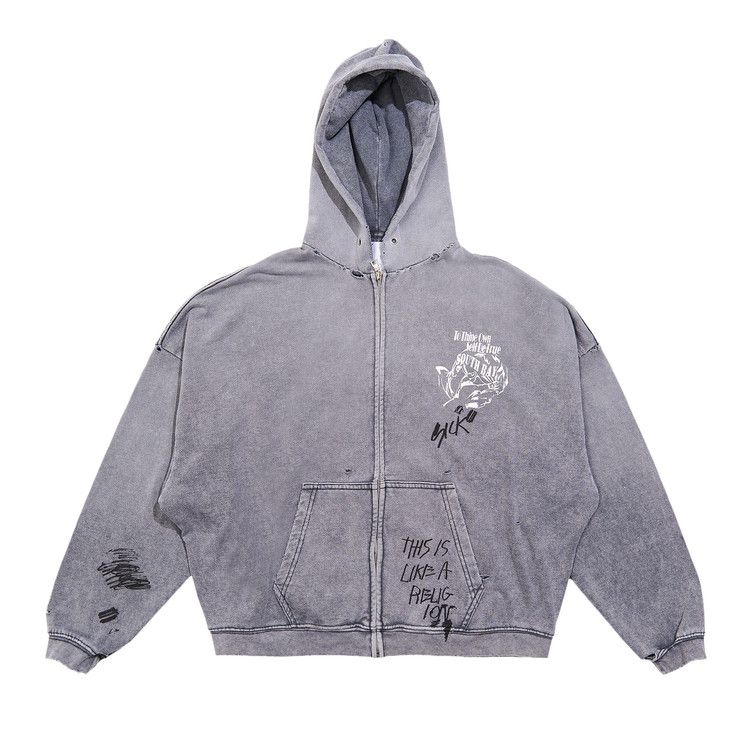 Paly Hollywood Carrying The Message Zip Hooded Sweatshirt 'Grey'