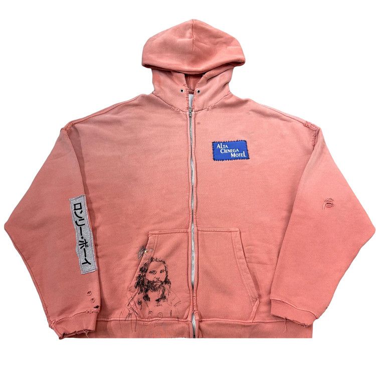 Paly Hollywood Alta Cienega Zip Hooded Sweatshirt 'Pink'