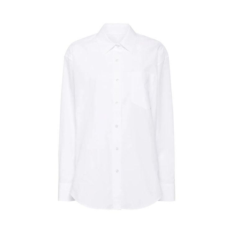 Alexander Wang Boyfriend Shirt with Logo Flag Tag 'White'