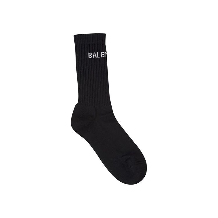 Balenciaga Logo Tennis Socks 'Black/White'