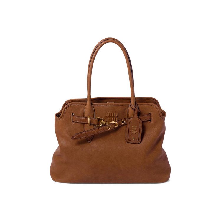 Miu Miu Aventure Nappa Leather Tote Bag 'Rovere'