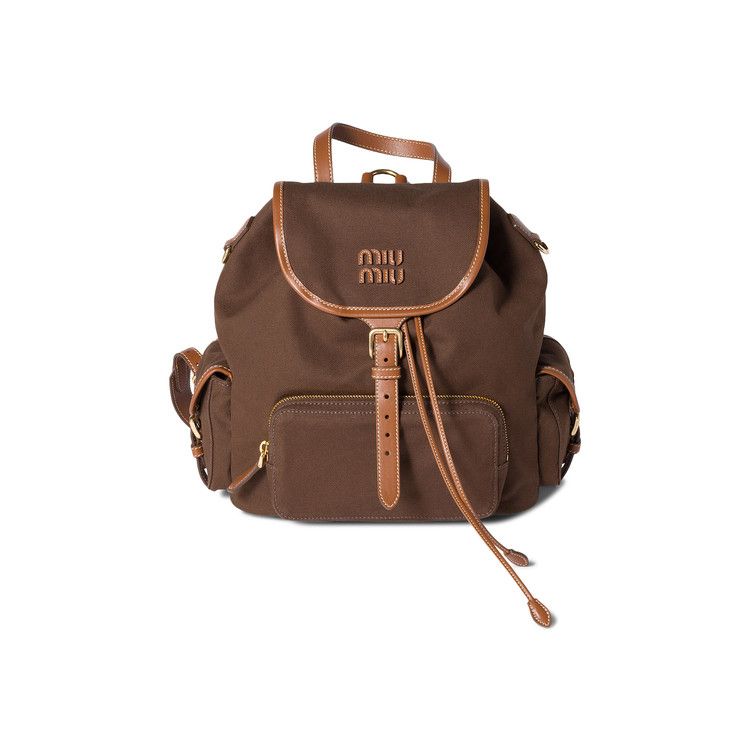 Miu Miu Canvas Backpack 'Cacao/Brandy'