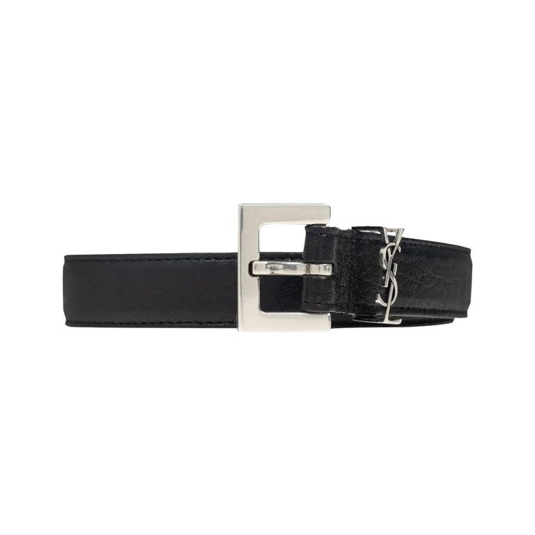 Saint Laurent Logo Plaque Buckled Belt 'Black'