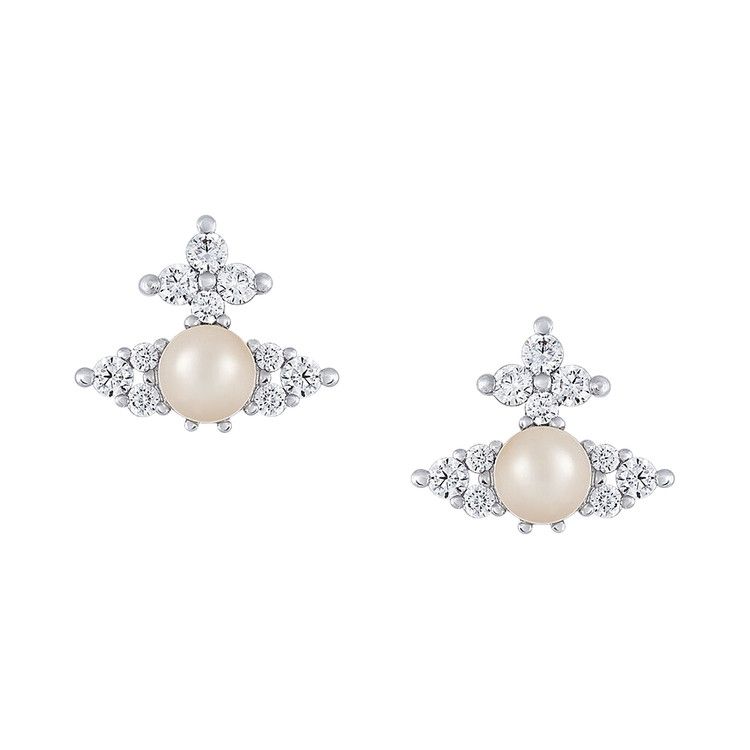 Vivienne Westwood Feodora Earrings 'Platinum/White'