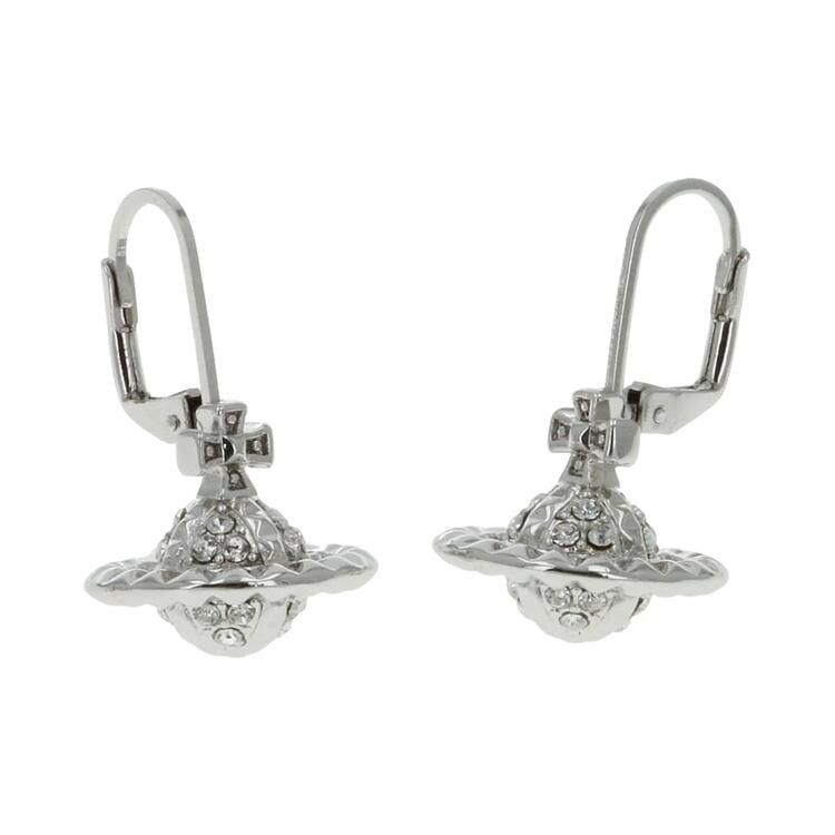 Vivienne Westwood Mayfair Small Orb Earrings 'Rhodium/Crystal'