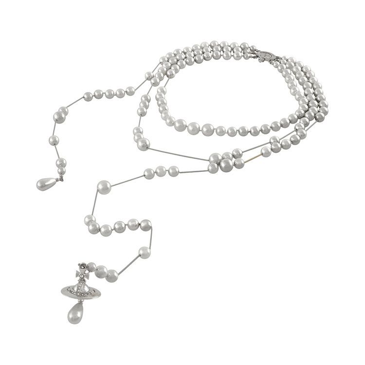 Vivienne Westwood Broken Pearl Necklace 'Pearl/Black Diamond'